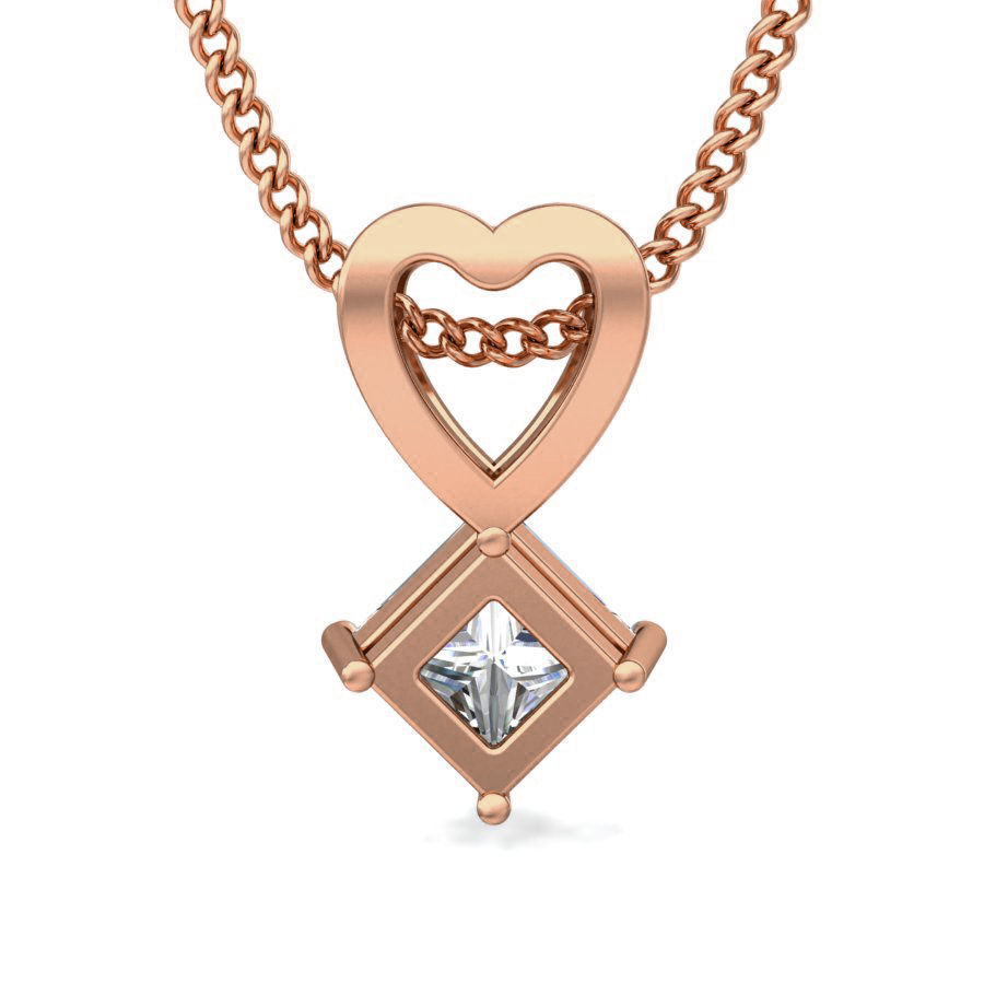 Solitaire Diamond Pendant 3dm stl render detail 3D print model_5