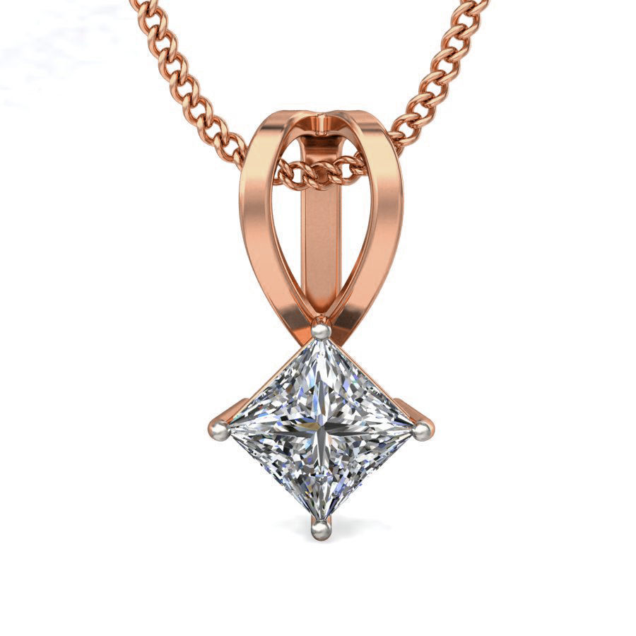 Solitaire Diamond Pendant 3dm stl render detail 3D print model_2