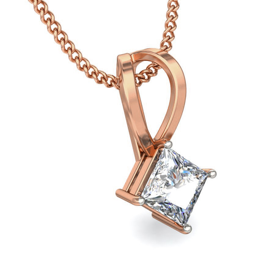 Solitaire Diamond Pendant 3dm stl render detail 3D print model_8