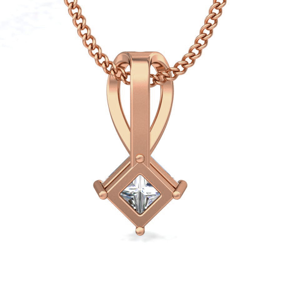 Solitaire Diamond Pendant 3dm stl render detail 3D print model_7