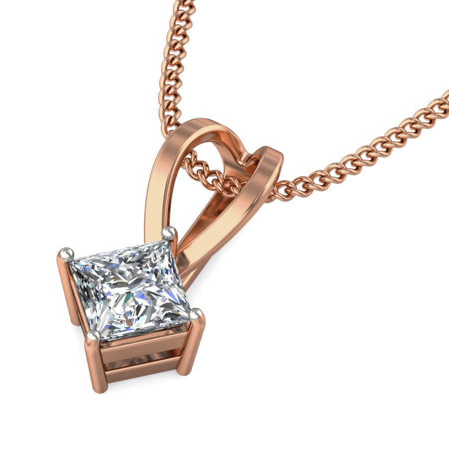 Solitaire Diamond Pendant 3dm stl render detail 3D print model_1