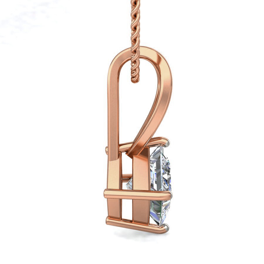 Solitaire Diamond Pendant 3dm stl render detail 3D print model_6