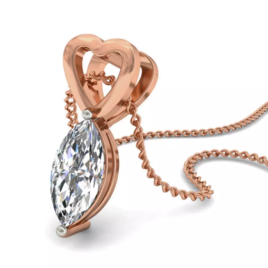 Solitaire Diamond Pendant 3dm stl render detail 3D print model_0