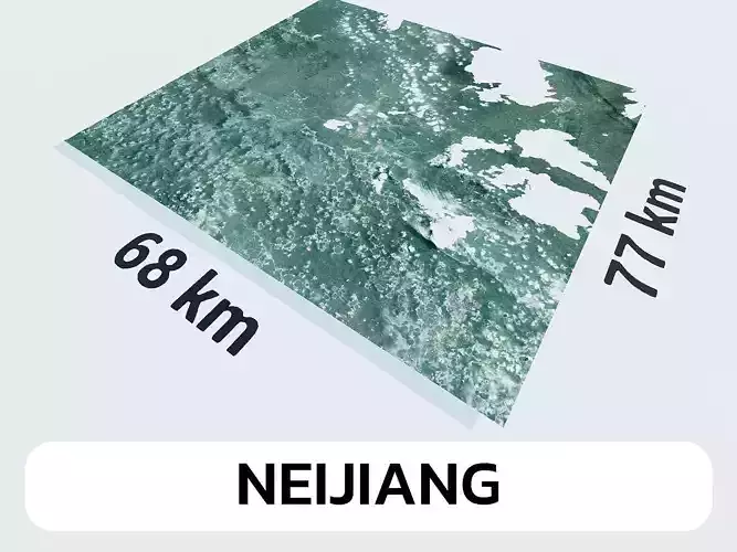 Neijiang China City Landscape 3D Model