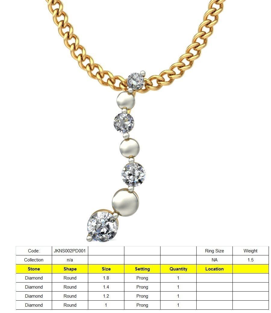 Light wt Diamond Charms Pendant 3dm stl render Detail 3D print model_1