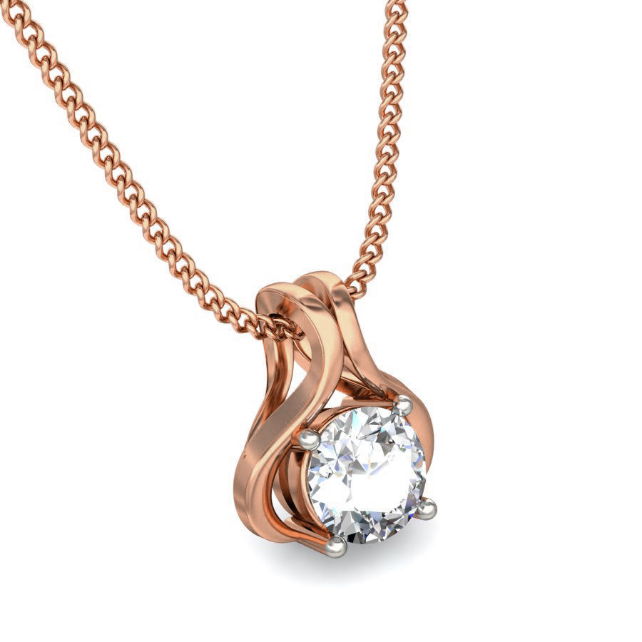 Solitaire Diamond Pendant 3dm stl render detail 3D print model_6