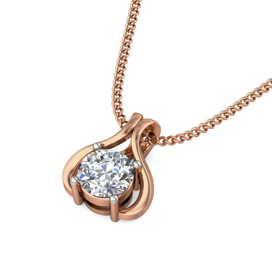 Solitaire Diamond Pendant 3dm stl render detail 3D print model_1