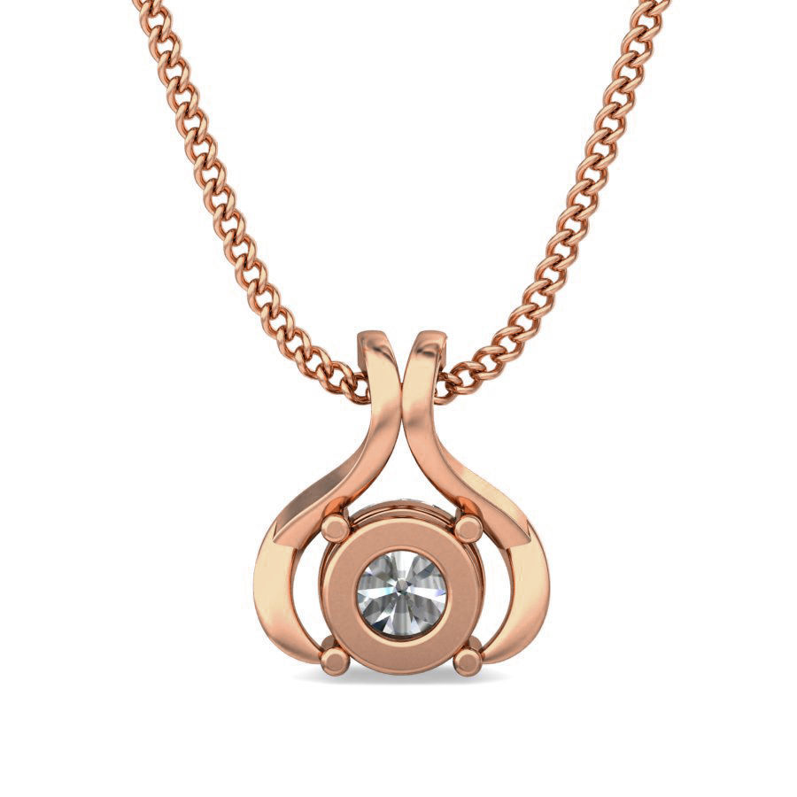 Solitaire Diamond Pendant 3dm stl render detail 3D print model_5