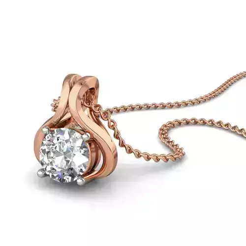 Solitaire Diamond Pendant 3dm stl render detail 3D print model