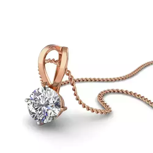 Solitaire Diamond Pendant 3dm stl render detail 3D print model