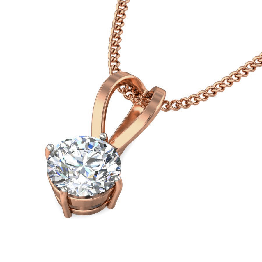 Solitaire Diamond Pendant 3dm stl render detail 3D print model_1