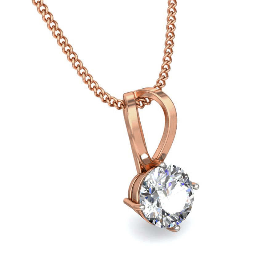 Solitaire Diamond Pendant 3dm stl render detail 3D print model_6