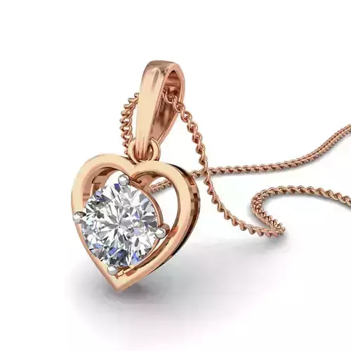 Solitaire Diamond Pendant 3dm stl render detail 3D print model