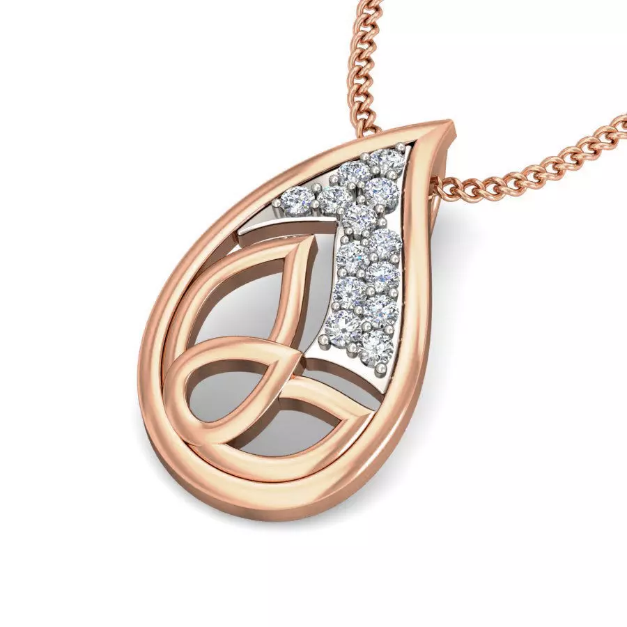 Light wt Diamond Charms Pendant 3dm stl render Detail 3D print model_0