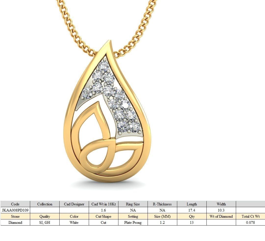 Light wt Diamond Charms Pendant 3dm stl render Detail 3D print model_1