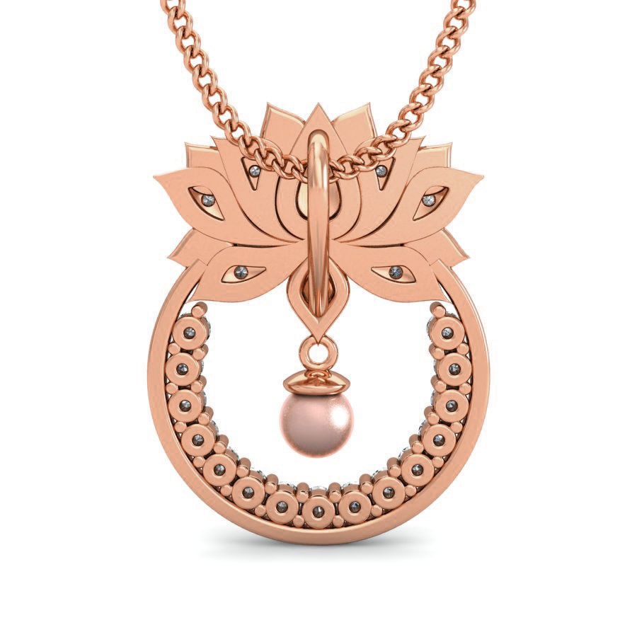 Light wt Lotus Diamond Charms Pendant 3dm stl render Detail 3D print model_3