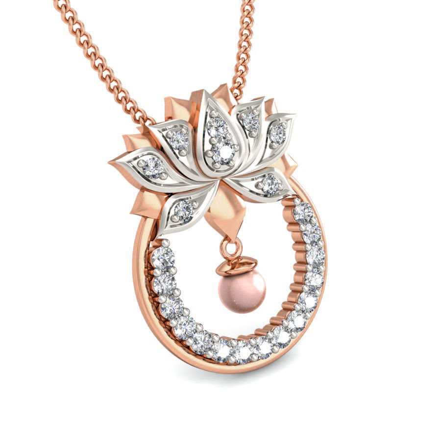 Light wt Lotus Diamond Charms Pendant 3dm stl render Detail 3D print model_4