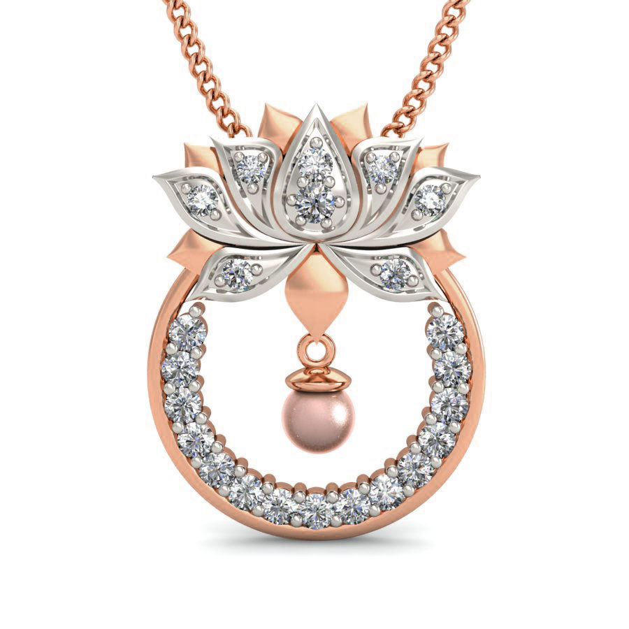 Light wt Lotus Diamond Charms Pendant 3dm stl render Detail 3D print model_1