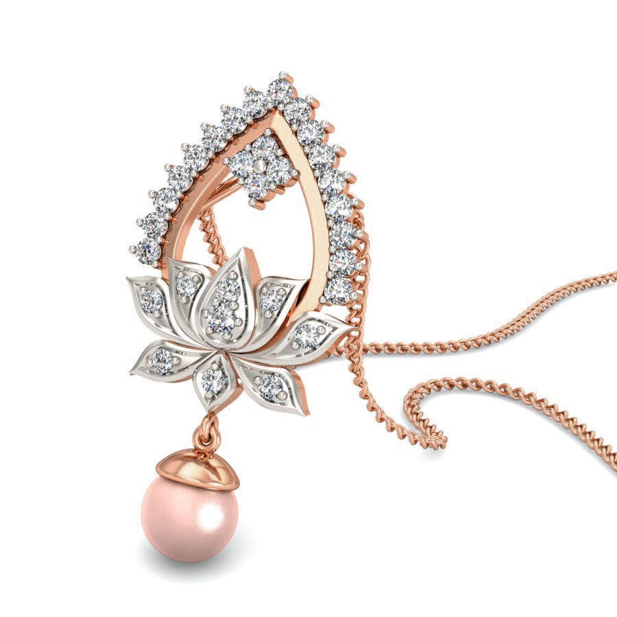 Light wt Lotus Diamond Charms Pendant 3dm stl render Detail 3D print model_6