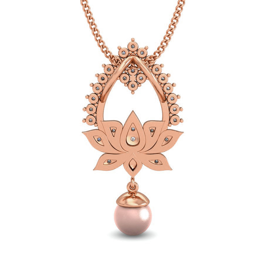 Light wt Lotus Diamond Charms Pendant 3dm stl render Detail 3D print model_4
