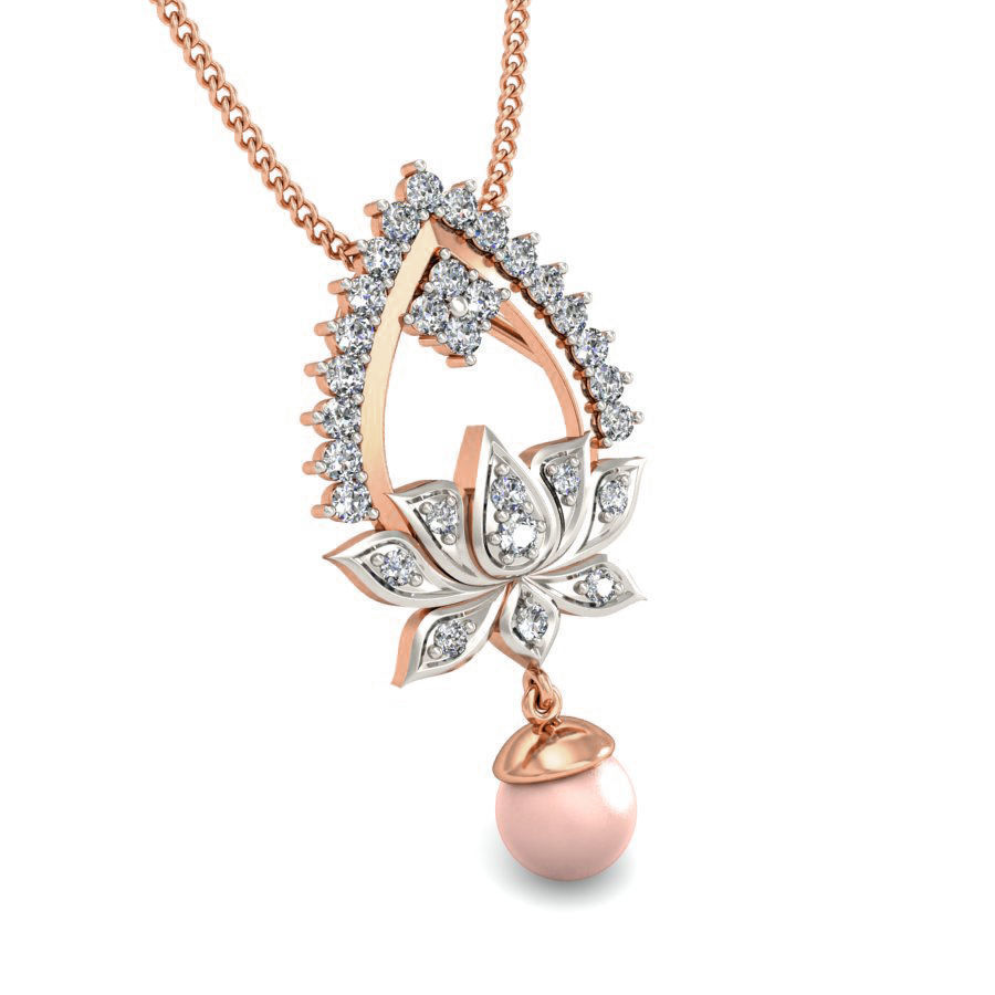 Light wt Lotus Diamond Charms Pendant 3dm stl render Detail 3D print model_5