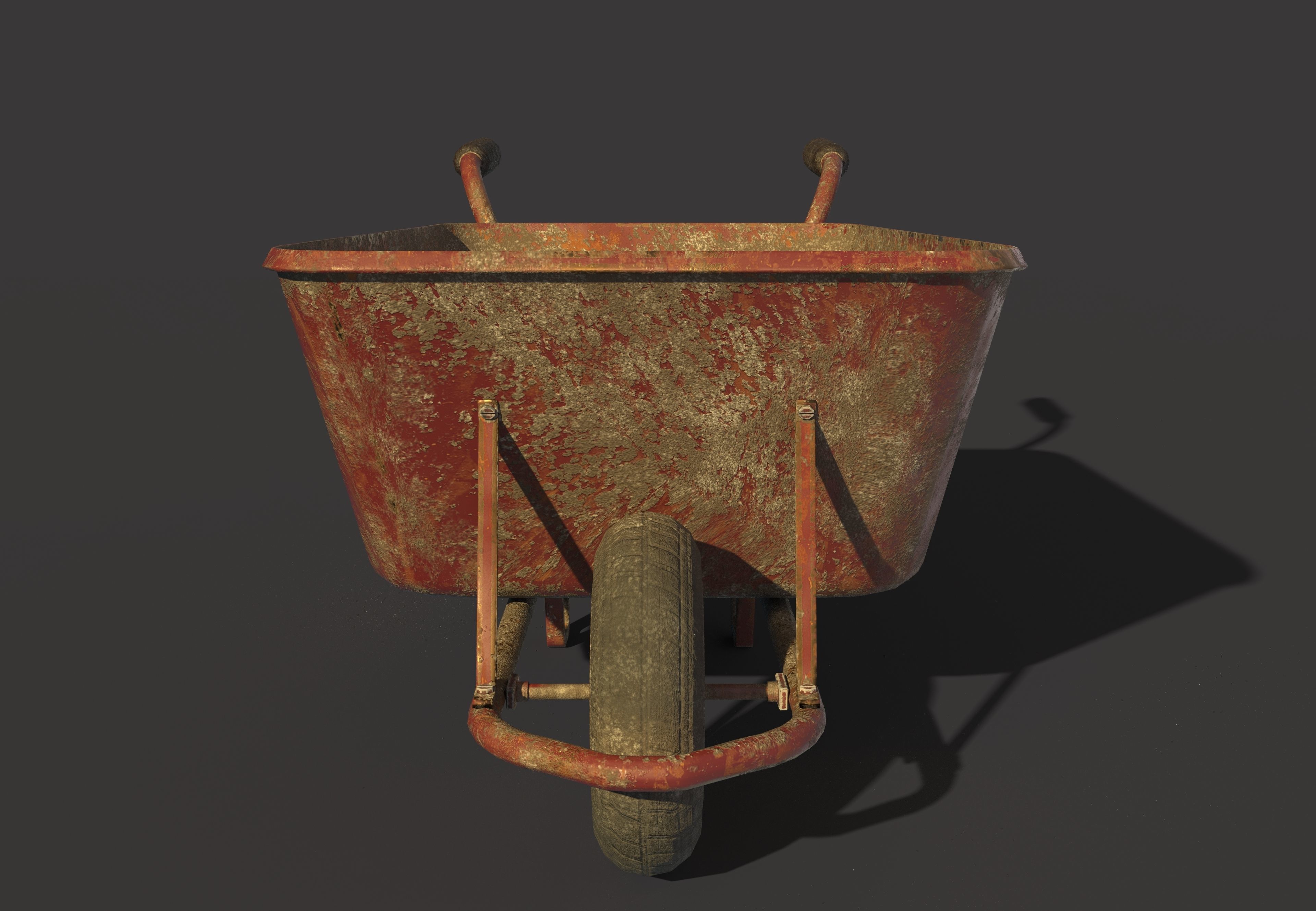 3D REALISTIC WHEEL BARROW MODELLING ONLY THREE THOUSAND POLYGON Low-poly 3D model_3