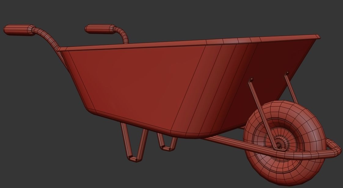 3D REALISTIC WHEEL BARROW MODELLING ONLY THREE THOUSAND POLYGON Low-poly 3D model_22