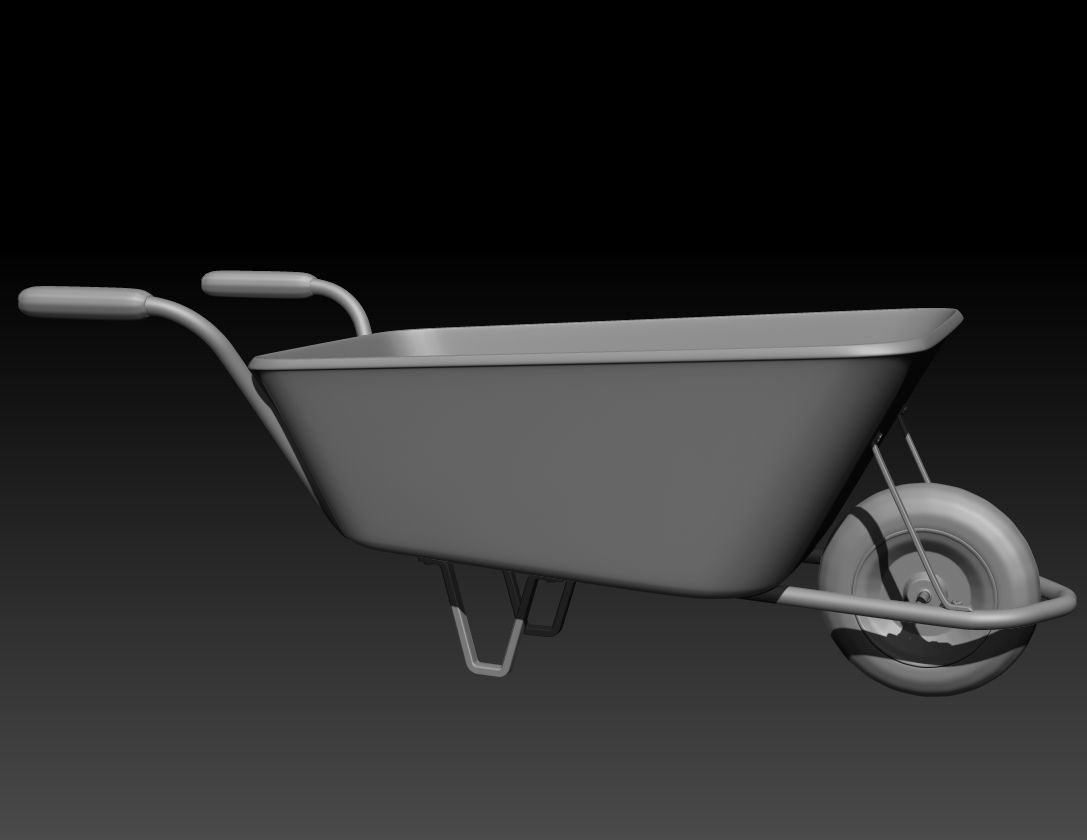 3D REALISTIC WHEEL BARROW MODELLING ONLY THREE THOUSAND POLYGON Low-poly 3D model_19