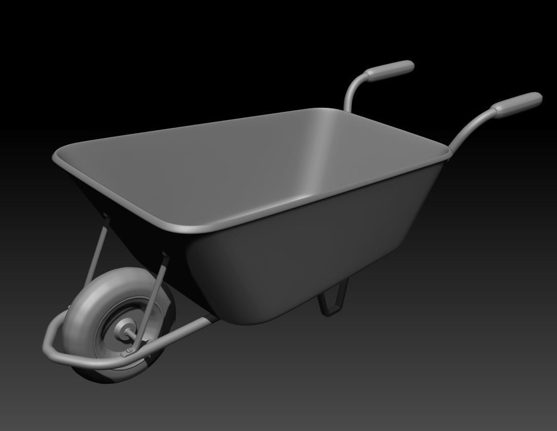 3D REALISTIC WHEEL BARROW MODELLING ONLY THREE THOUSAND POLYGON Low-poly 3D model_16