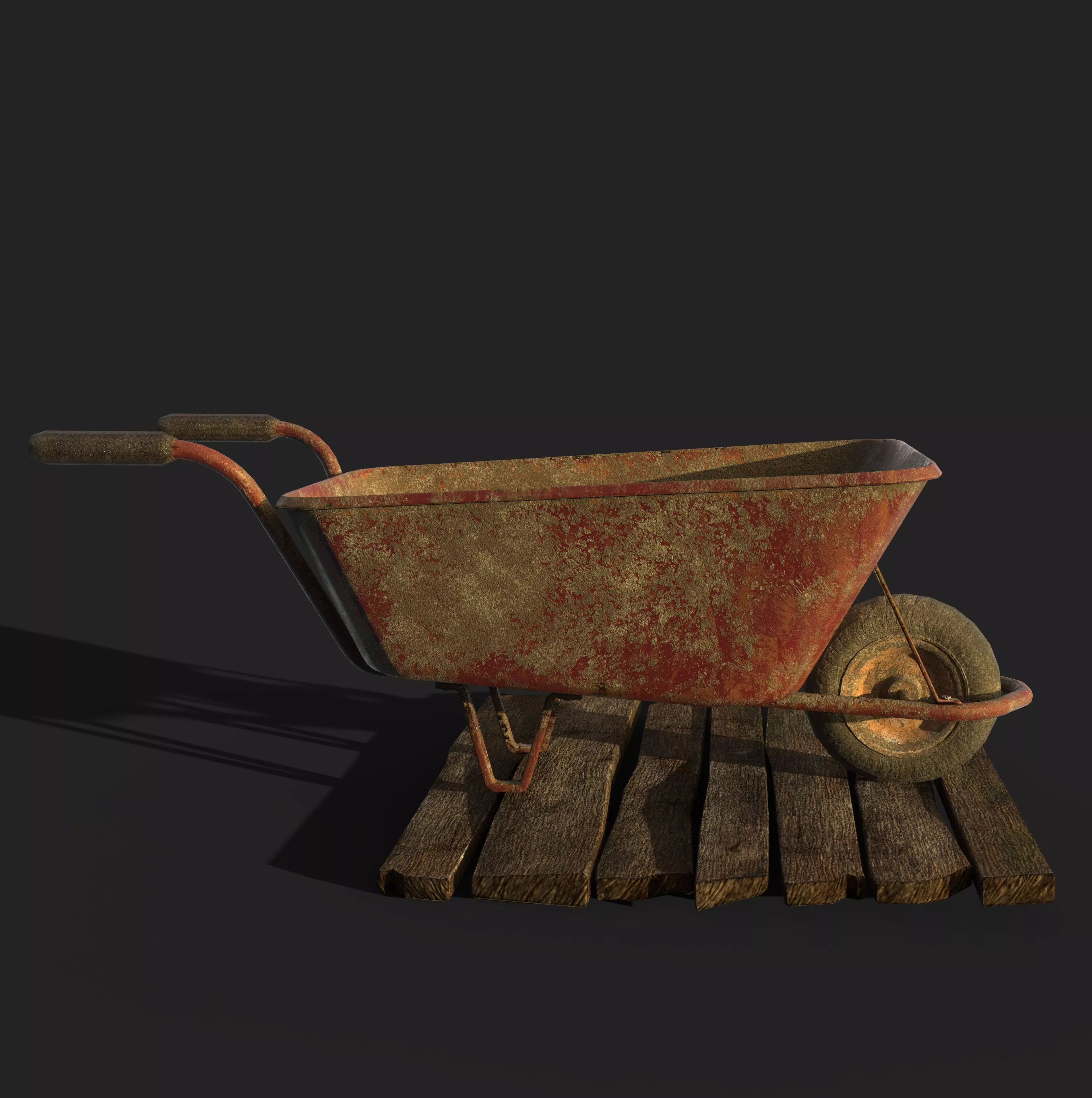 3D REALISTIC WHEEL BARROW MODELLING ONLY THREE THOUSAND POLYGON Low-poly 3D model_0