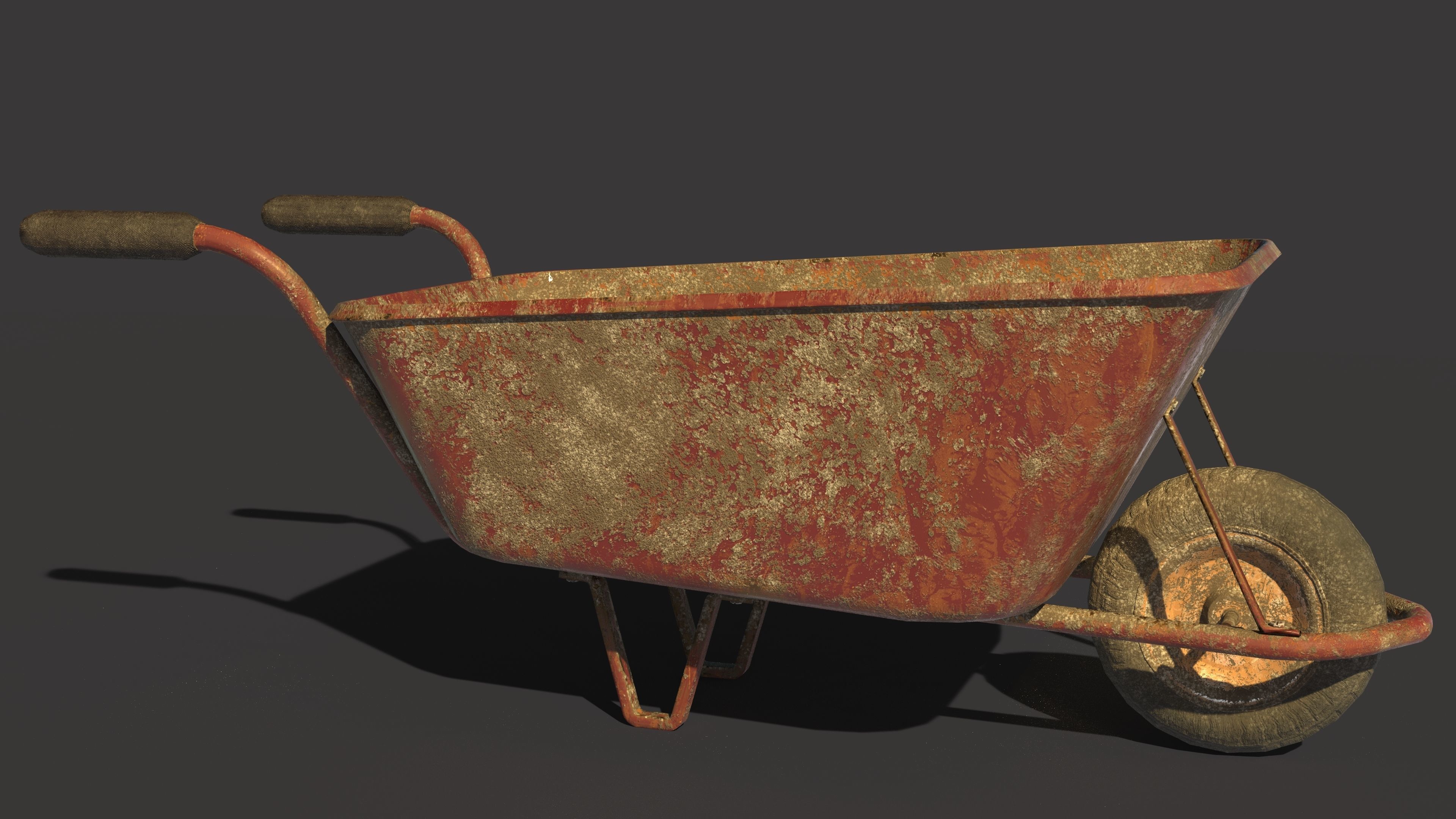 3D REALISTIC WHEEL BARROW MODELLING ONLY THREE THOUSAND POLYGON Low-poly 3D model_9