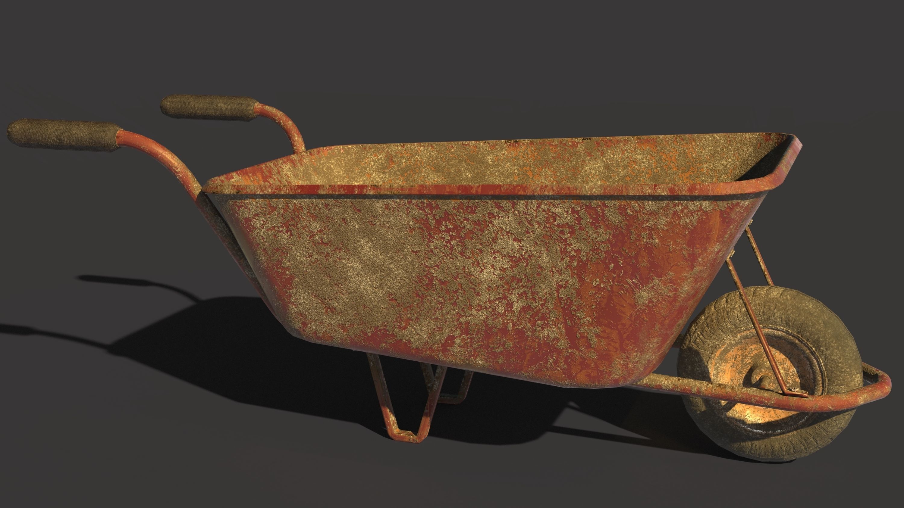 3D REALISTIC WHEEL BARROW MODELLING ONLY THREE THOUSAND POLYGON Low-poly 3D model_1