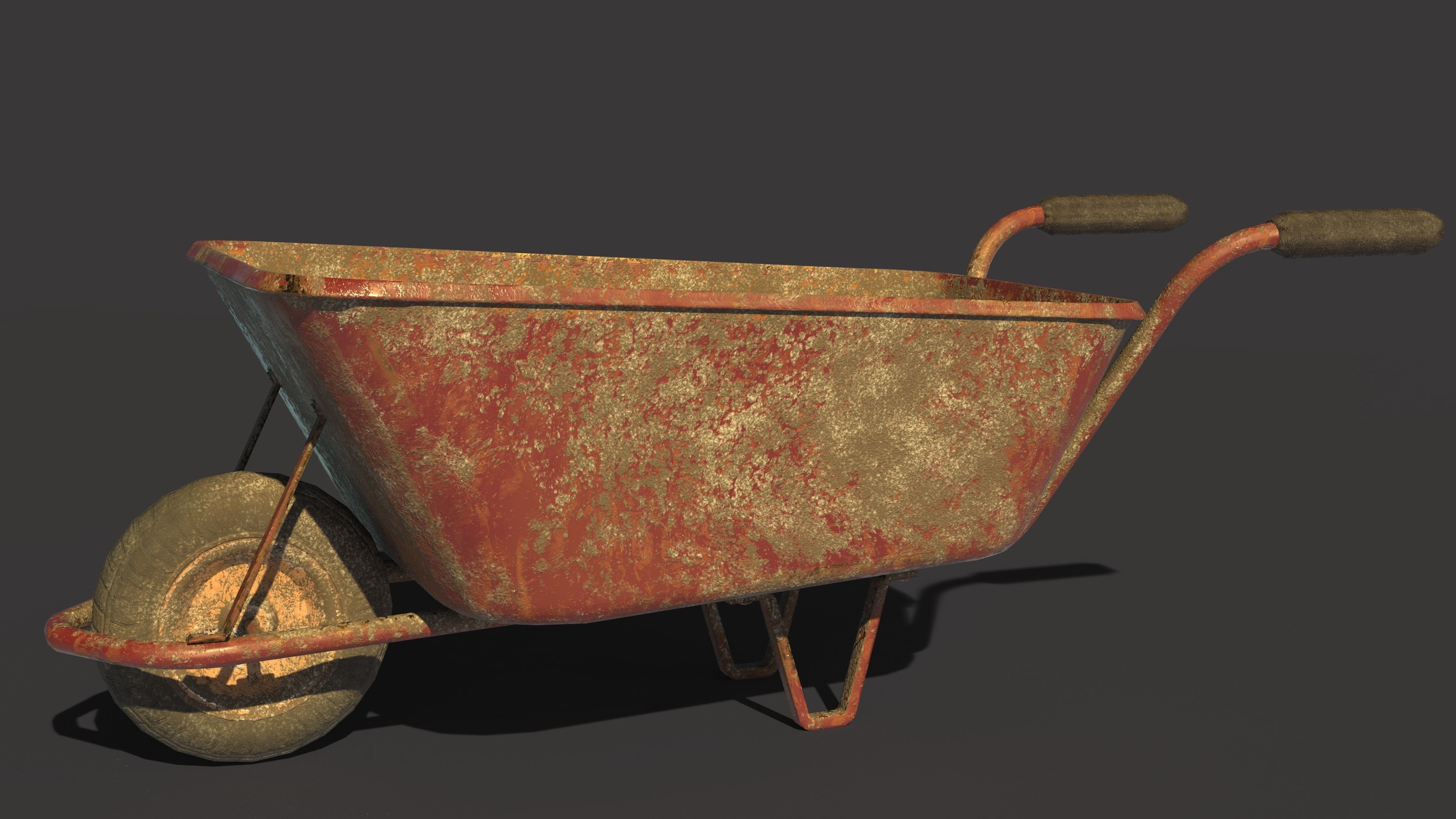 3D REALISTIC WHEEL BARROW MODELLING ONLY THREE THOUSAND POLYGON Low-poly 3D model_2