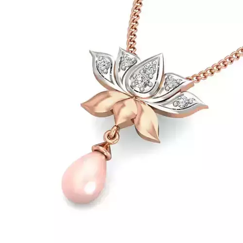 Light wt Lotus Diamond Charms Pendant 3dm stl render Detail