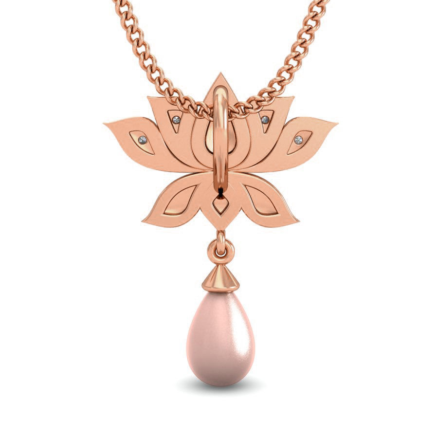 Light wt Lotus Diamond Charms Pendant 3dm stl render Detail 3D print model_4