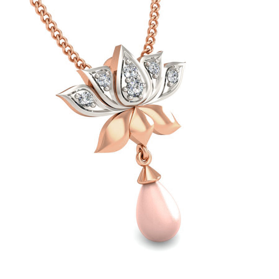 Light wt Lotus Diamond Charms Pendant 3dm stl render Detail 3D print model_5