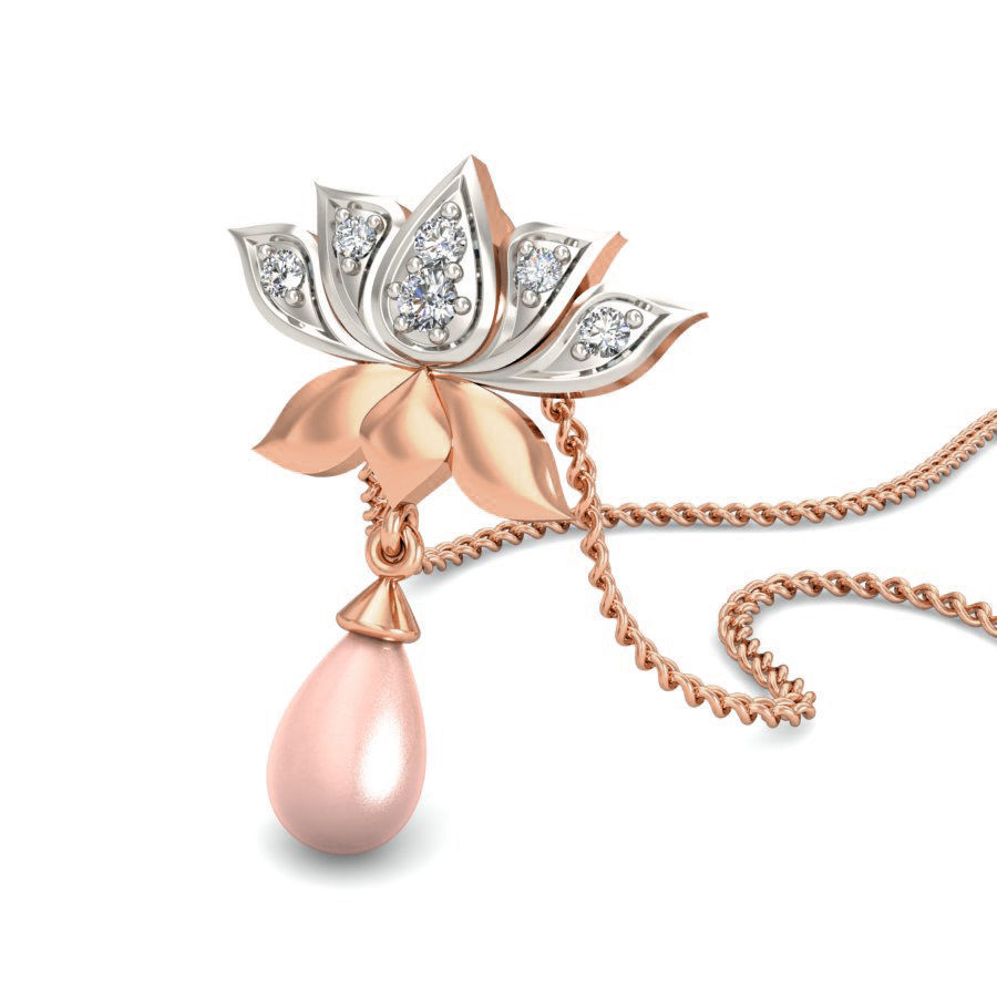 Light wt Lotus Diamond Charms Pendant 3dm stl render Detail 3D print model_6