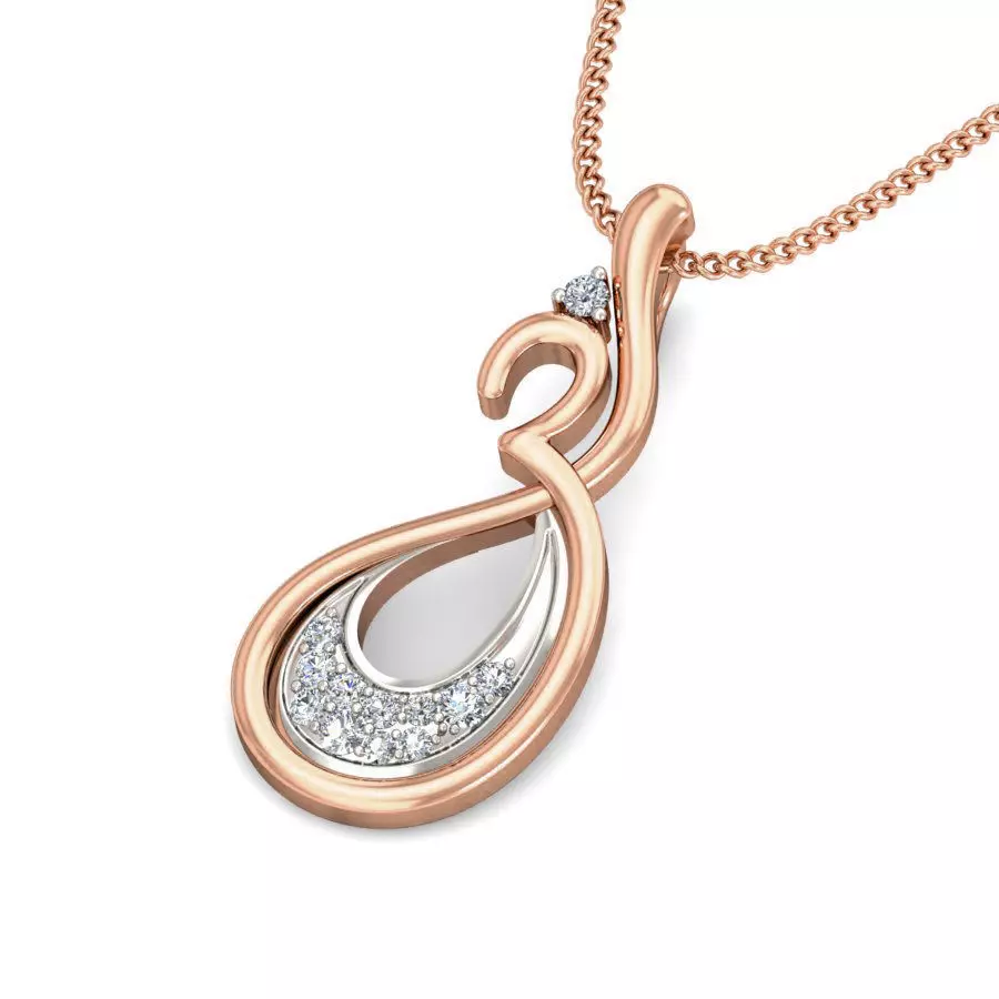 Light wt Diamond Charms Pendant 3dm stl render Detail 3D print model_0