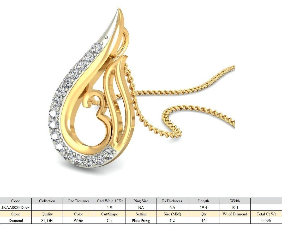 Light wt Diamond Charms Pendant 3dm stl render Detail 3D print model_5