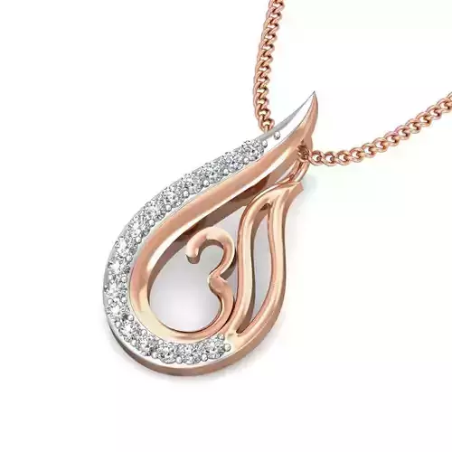 Light wt Diamond Charms Pendant 3dm stl render Detail