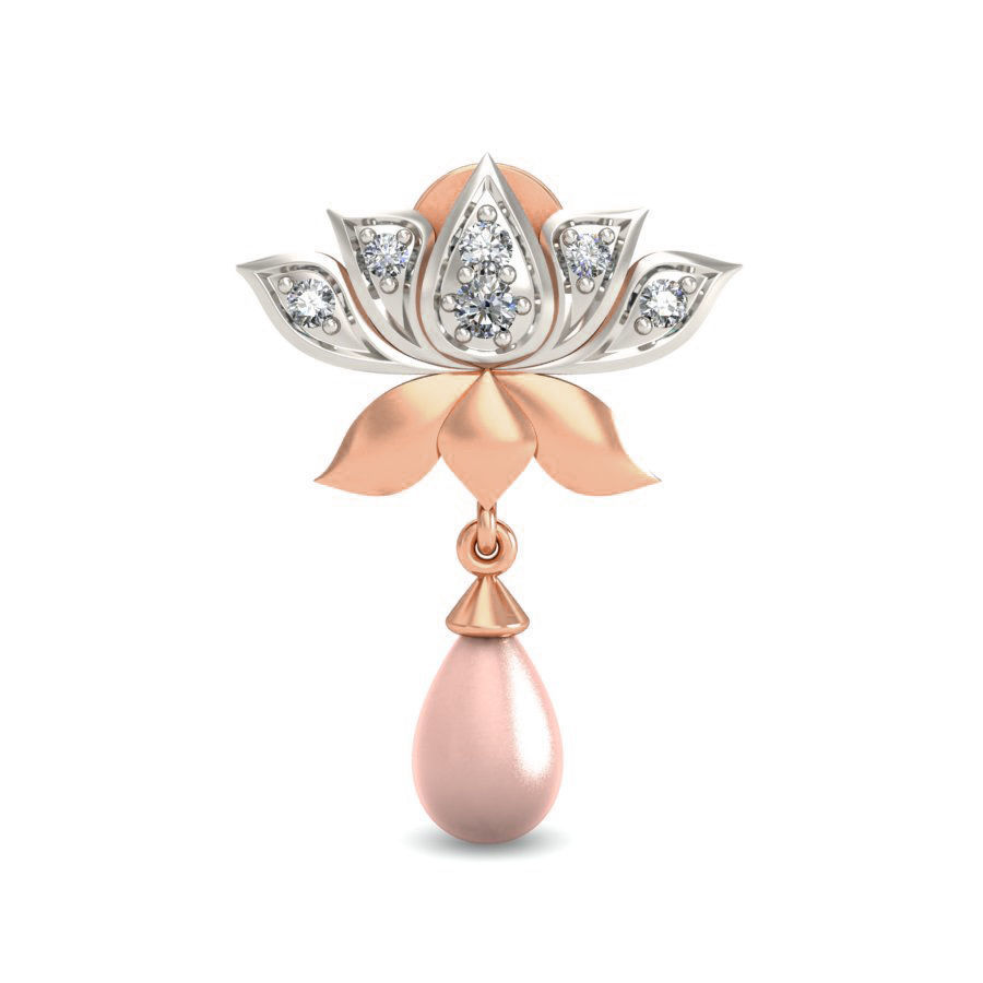 Lotus Studs Earrings 3dm stl renders detail 3D print model_2