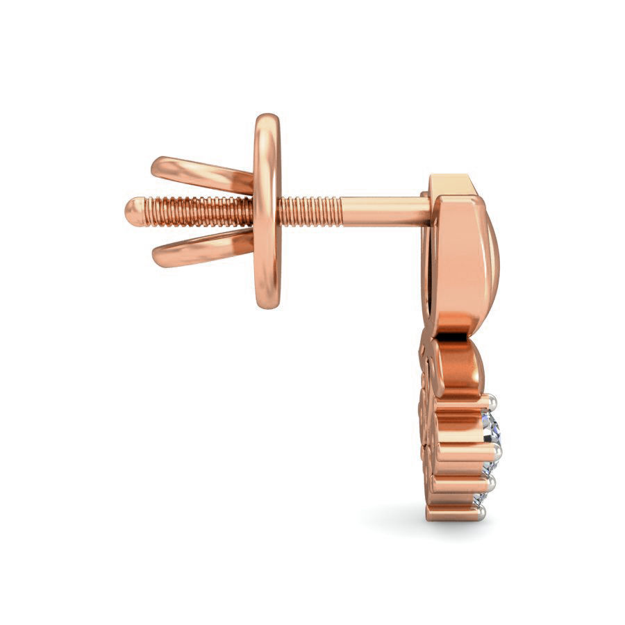 Lotus Studs Earrings 3dm stl renders detail 3D print model_3