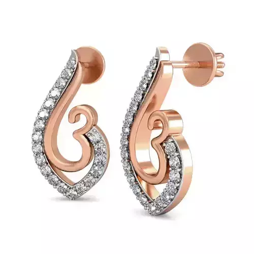 Women Studs Earrings 3dm stl renders detail