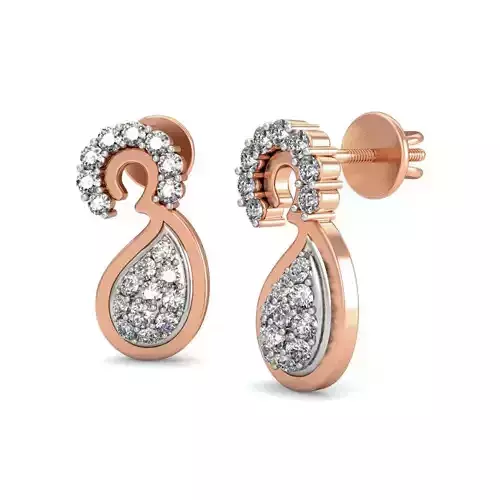 Women Studs Earrings 3dm stl renders detail