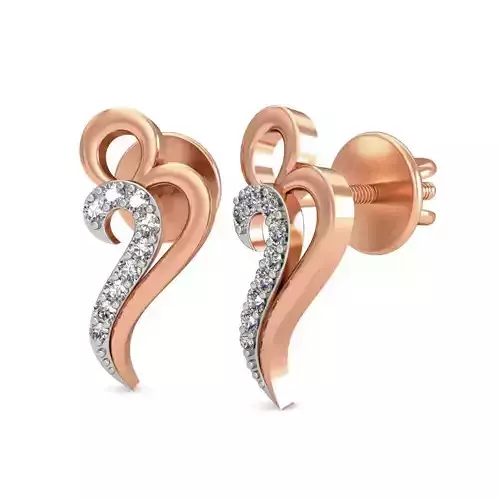 Women Studs Earrings 3dm stl renders detail