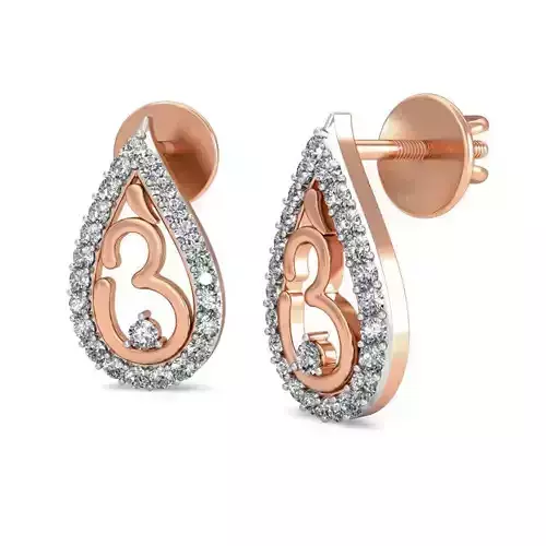 Women Studs Earrings 3dm stl renders detail