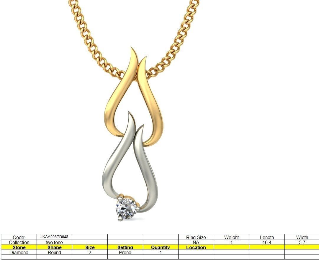 Light wt Diamond Charms Pendant 3dm stl render Detail 3D print model_1