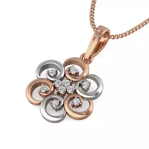 Light wt Diamond Charms Pendant 3dm stl render Detail