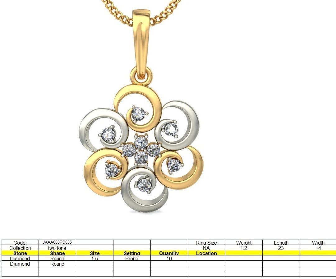 Light wt Diamond Charms Pendant 3dm stl render Detail 3D print model_2