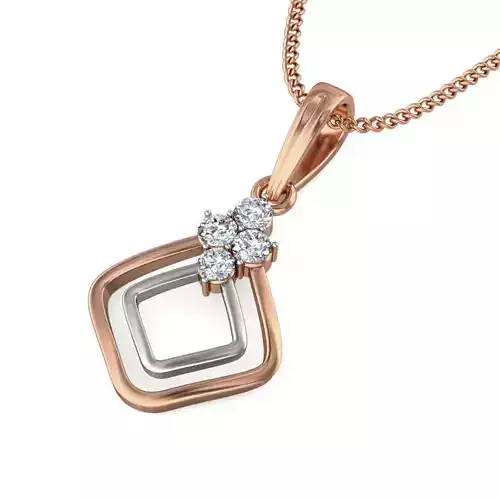 Square Light wt Diamond Charms Pendant 3dm stl render Detail